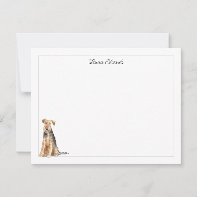 Carte De Correspondance Welsh Terrier Gray Border Personalized (Devant)