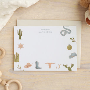 Carte De Correspondance Western Cowboy Blue Kids