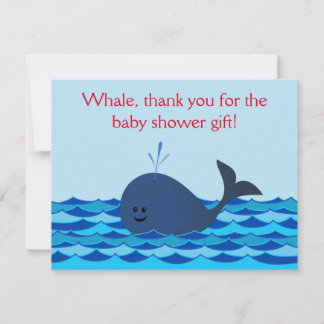 Carte De Correspondance Whale It's A Boy Baby shower Appartement Merci Not