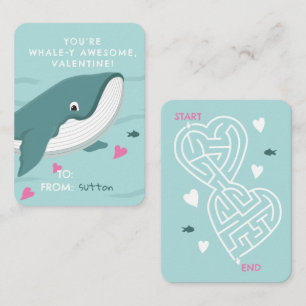 Carte De Correspondance Whale y Magnifique salle de classe Valentine