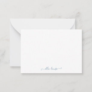 Carte De Correspondance Whimsical Elegine Blue Nom du script