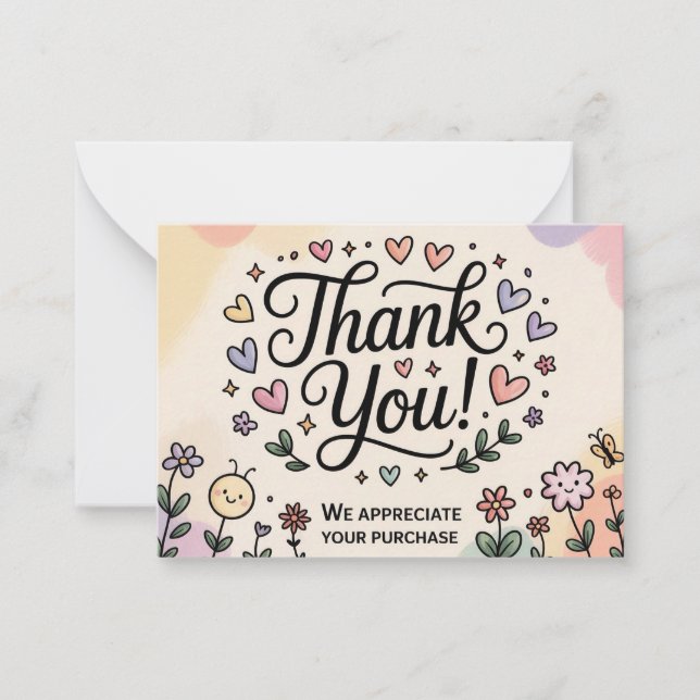 Carte De Correspondance Whimsical Thank You Card  (Devant)