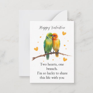Carte De Correspondance Whimsical Watercolor Lovebirds  