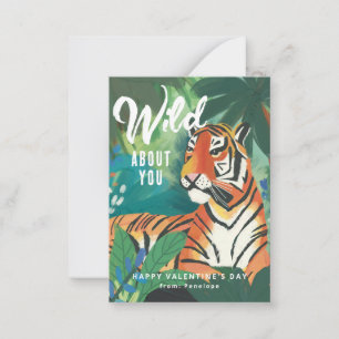 Carte De Correspondance Wild About You Jungle Tiger Saint Valentin