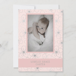 Carte De Correspondance Wildflowers Silver Effect Photo Naming Ceremony
