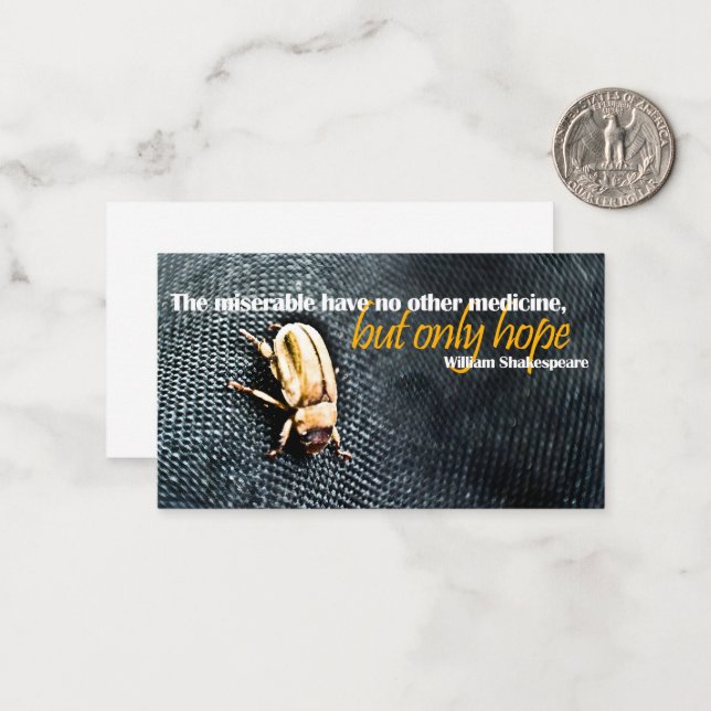 Carte De Correspondance William Shakespeare Citation Inspirationnelle "Esp (Devant/Arrière en situation)