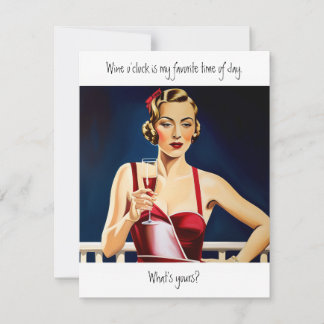 Carte De Correspondance Wine O Horloge citation drôle