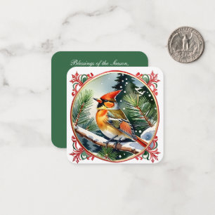 Carte De Correspondance Wonderland d'hiver vintage : Noël cardinal