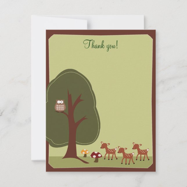 Carte De Correspondance Woodland Forest Nature 4x5 Merci note {TBA} (Devant)