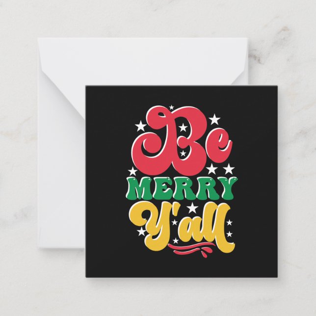 Carte De Correspondance Xmas Gift Be Merry Yall (Devant)