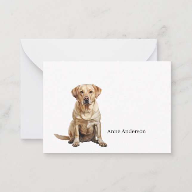 Carte De Correspondance Yellow Labrador Retriever Note Card (Devant)