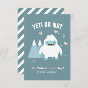Carte De Correspondance "Yeti ou pas" Salle de classe Valentine
