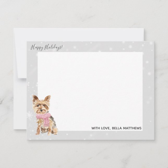 Carte De Correspondance Yorkie Yorkshire Terrier Noël de Noël (Devant)