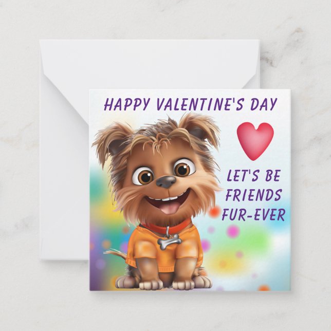 Carte De Correspondance Yorkshire Terrier Dog Classroom Valentine Card (Devant)
