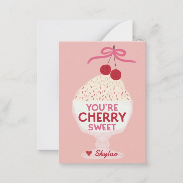 Carte De Correspondance You’re Cherry Sweet Classroom Valentines Card (Devant)