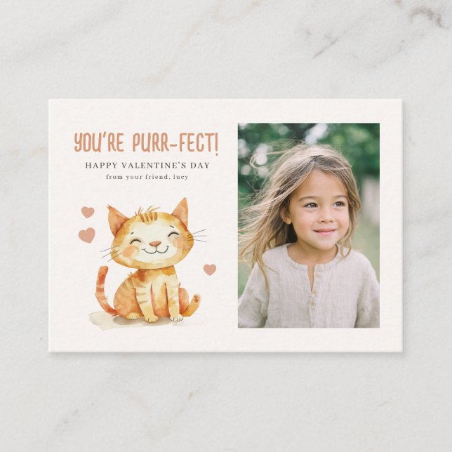 Carte De Correspondance You’re Purr-fect Kids Classroom Valentine Photo (Devant)