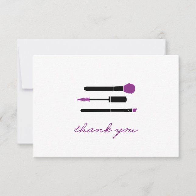 Carte De Correspondance Younique Merci note Pinceaux de maquillage (Devant)