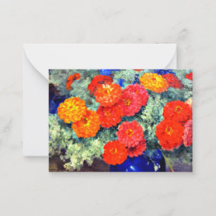Carte De Correspondance Zinnias, de couleurs vives et belle