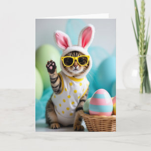 Carte de costume de chat printanier élégant