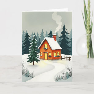 Carte de Cottage Cosy d'Hiver