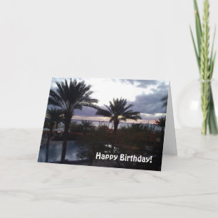 Carte de coucher de soleil anniversaire