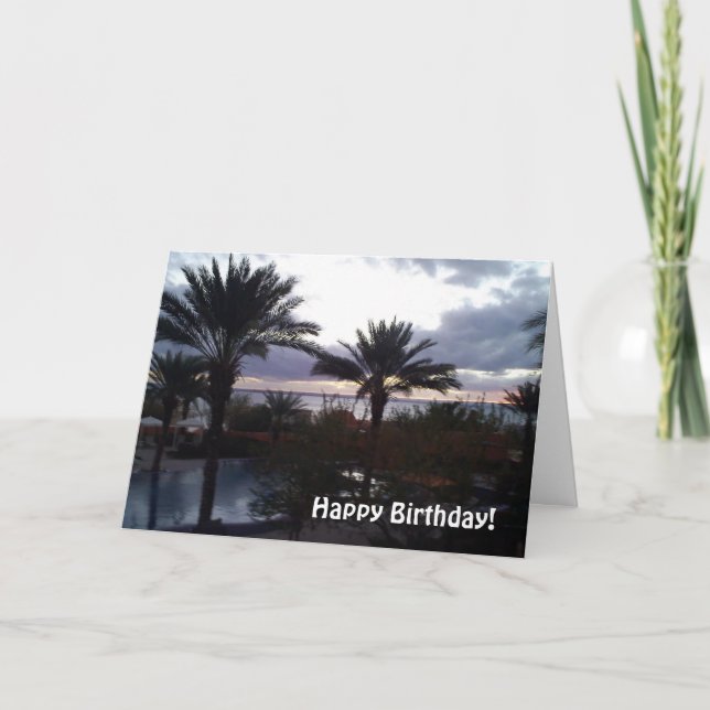 Carte de coucher de soleil anniversaire (Devant)