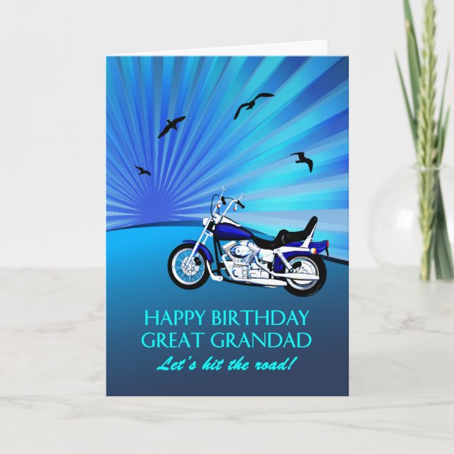 Carte de coucher de soleil pour moto grand anniver (Devant)