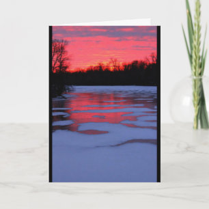 Carte de coucher de soleil sur le lac Chilton pour