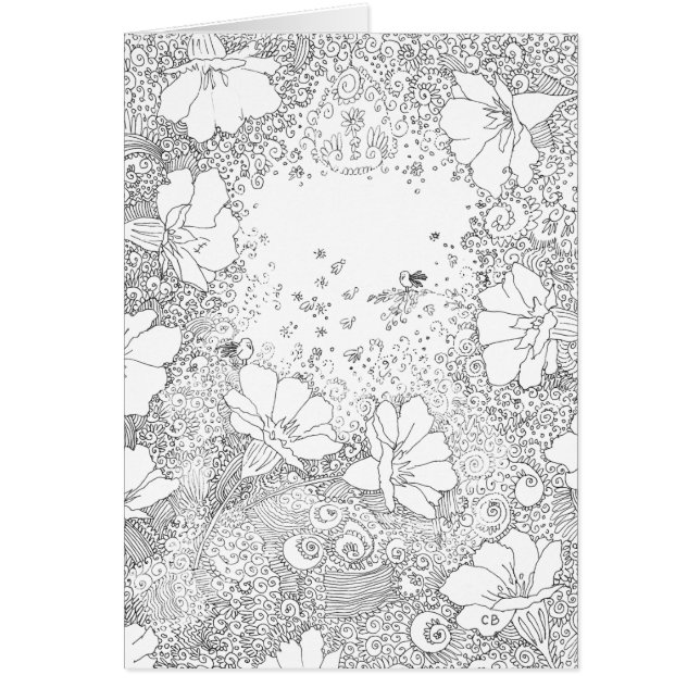 Carte de couleur personnalisée "Blossoms" (Devant)