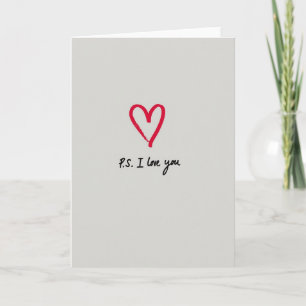 Carte de coup de pinceau « Ps Je t'aime »