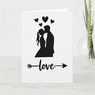 Carte de Couple Amoureux Baiser Romantique