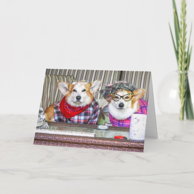 Carte de couple Corgi vierge (Devant)