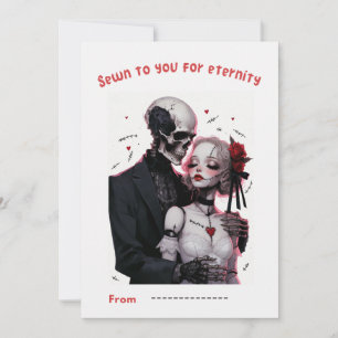 Carte de Couple de Squelettes Cousus à Vous pour l