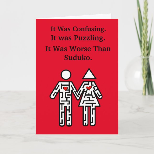 Carte de couple en labyrinthe pour trouver l'amour (Devant)