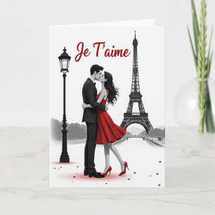 Carte de couple Je t'aime Paris