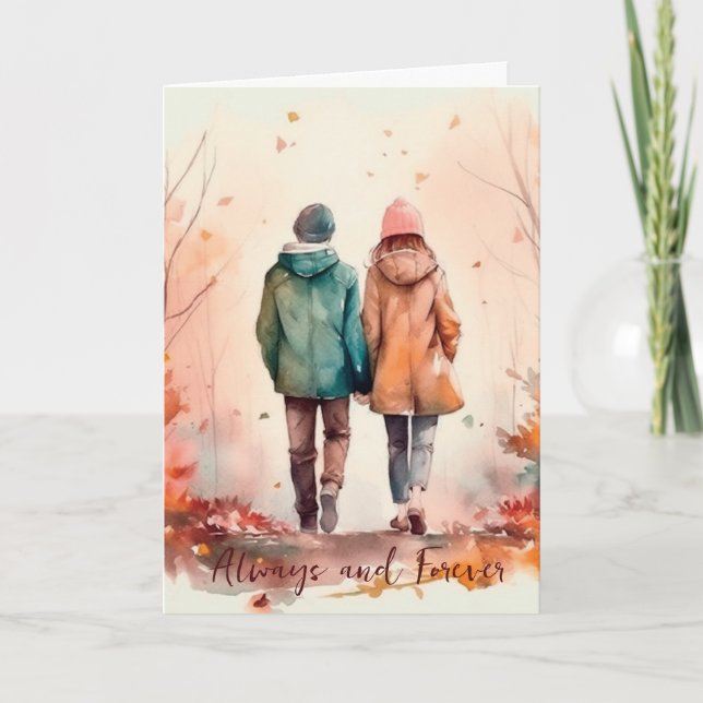 Carte de couple pour l'anniversaire de la Saint-Va (Devant)