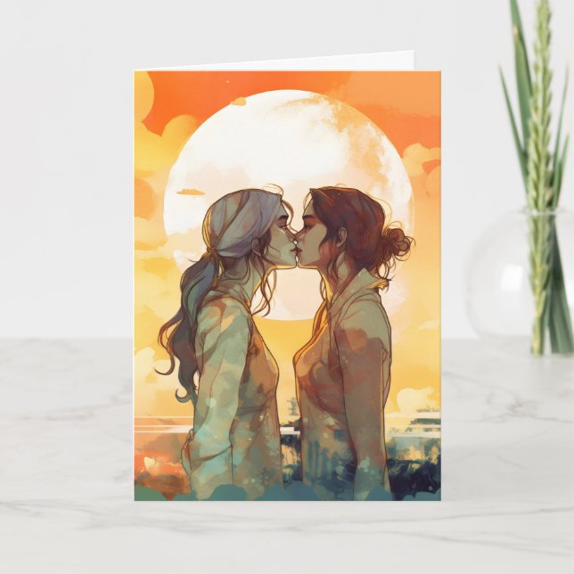 Carte de couple pour l'anniversaire de la Saint-Va (Devant)