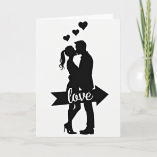 Carte de couple pour un baiser d'amour romantique