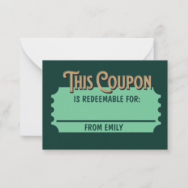 Carte de coupon de billet échangeable personnalisé (Devant)