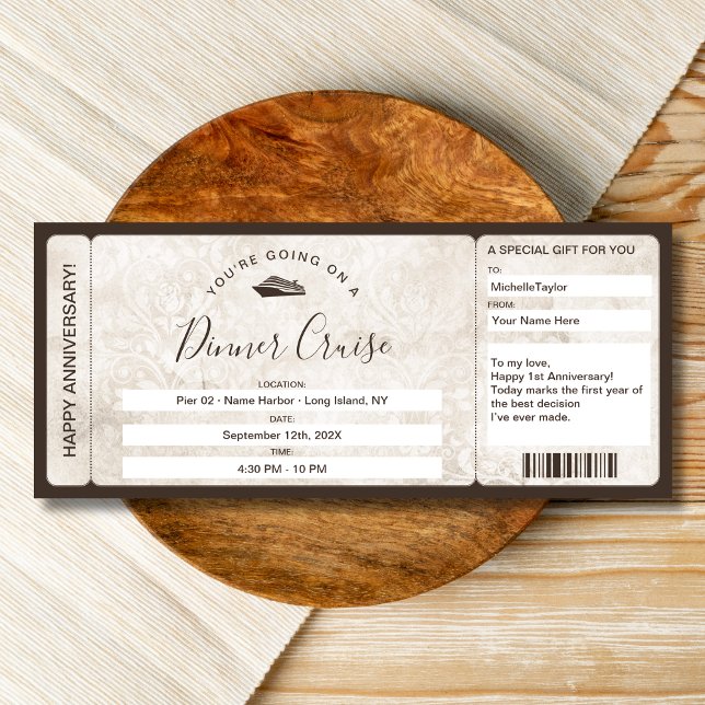 Carte de coupon de surprise Billet de croisière Ca (Créateur téléchargé)