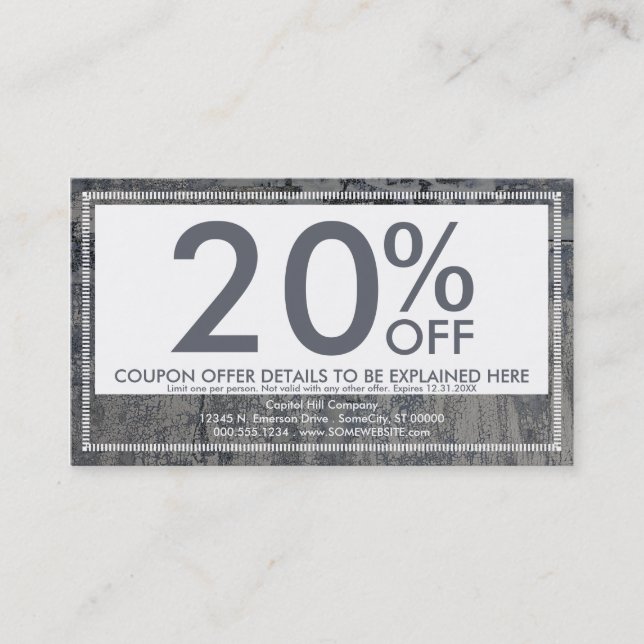 carte de coupon de texture croustillante (Devant)