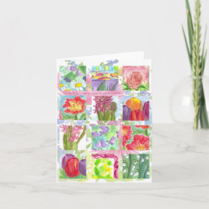 Carte de coupure rouge Fleur d'été