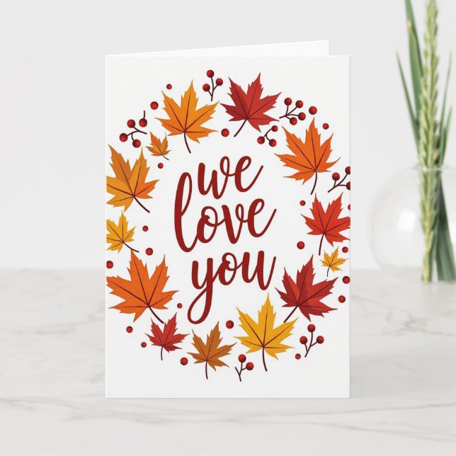 Carte de couronne d'automne d'amour classique (Devant)