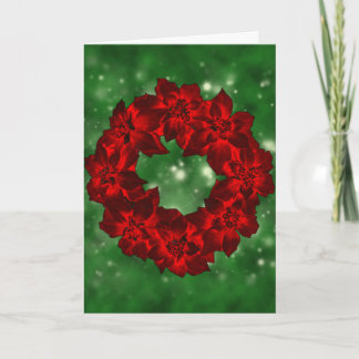 Carte de couronne de Noël Poinsettias