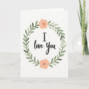 Carte de Couronne de Roses 'Je T'Aime'