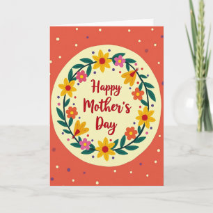 Carte de couronne festive pour la fête des mères