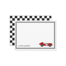 Carte de course rouge personnalisée pour garçons
