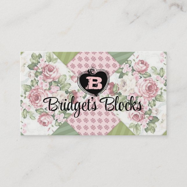 carte de courtepointe rose patchwork vintage soupl (Devant)