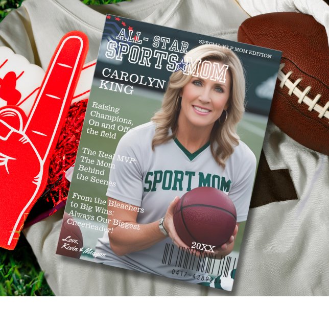 Carte de couverture All Star Sports Mom Magazine (All-Star Sports Mom Magazine Cover Card | Zazzle)