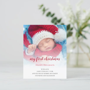 Carte de couverture photo de Noël pour bébé BUDGET